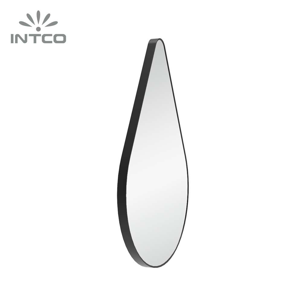 Black water drop metal frame wall mirror